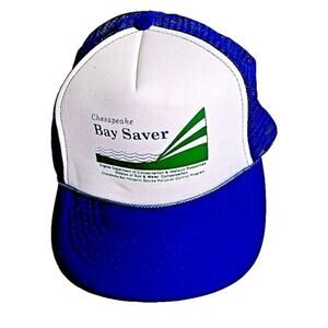VTG Chesapeake Bay Saver Trucker Cap/Hat Blue Snapback White